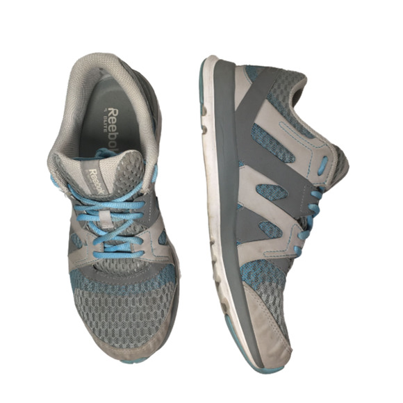 Reebok Sublite Duo Flow Running Sneaker Gray and Teal Lace Up Shoe Size 9 - Picture 1 of 8
